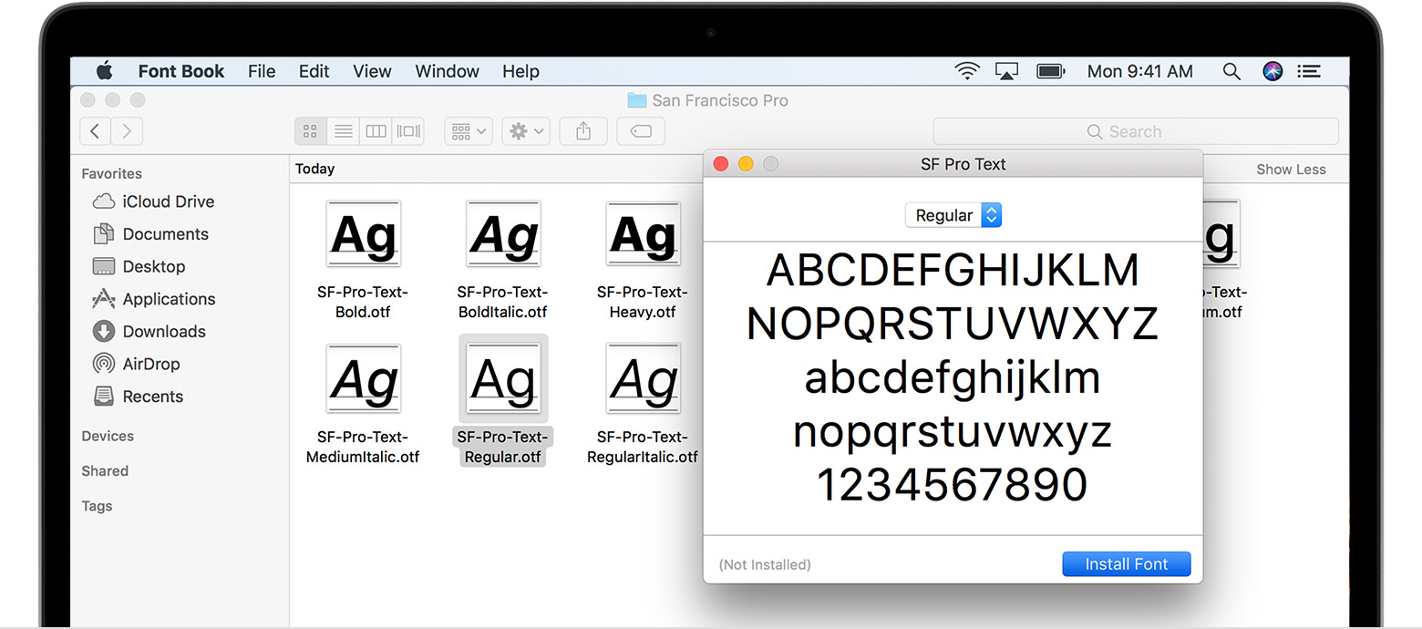 are font files the same for pc and mac